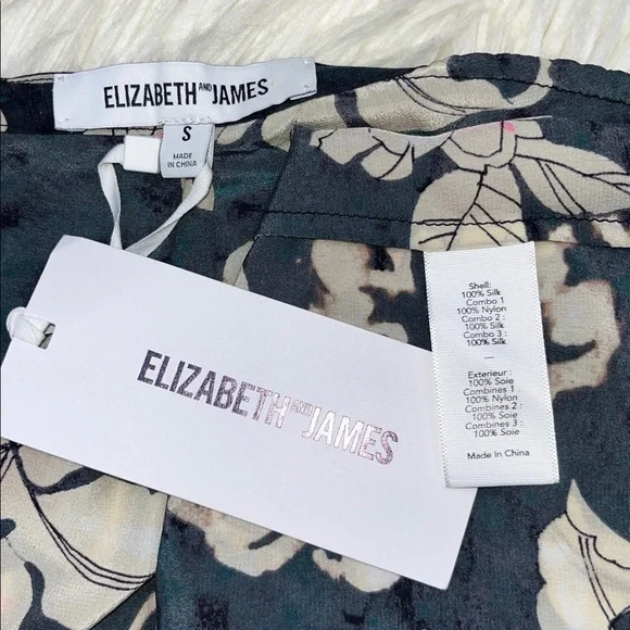 NWT Elizabeth and James Silk Sleeveless Blouse Top ~ in Lily Erwan Floral Print